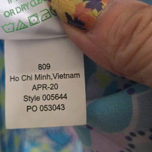 Lilly Pulitzer Lizzie Top Bermuda Blue Fishful Thinking Blue Lilac Size S - Picture 9 of 9